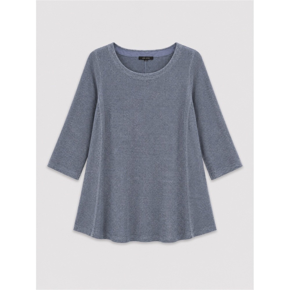 J Jill Womens Wearable Collection Top Small Petite Ribbed Grey Capsule New